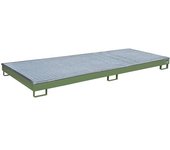 eurokraft pro Cubeta de fondo con recipiente interior de PE para estanterías, recipiente interior de PE, rejilla, 240 l, 3265 x 1315 x 195 mm, verde