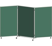 eurokraft basic Panel para presentaciones, plegable y móvil, H x A x P 1905 x 3040 x 500 mm, verde