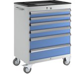 eurokraft pro Cajonera, rodante, H x A x P 930 x 700 x 450 mm, cajones: 2 x 75, 2 x 100, 2 x 150 mm