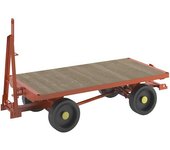 kaiserkraft Remolque de tiro, mangueta de dirección en todas las ruedas, carga máx. 5 t, cama 2,0 x 1,0 m, cubiertas de caucho macizo