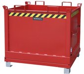 eurokraft pro Contenedor con trampilla, capacidad 1,0 m³, rojo vivo RAL 3000