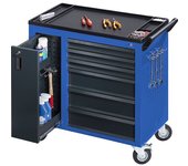 eurokraft pro Carro de taller JUMBO, con módulo de extracción en vertical y 6 cajones, H x A x P 935 x 900 x 460 mm, azul genciana