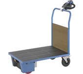 eurokraft pro Carro de plataforma con accionamiento eléctrico, 1 pared frontal de MDF, L x A x H 1370 x 700 x 1300 mm