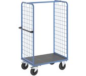 eurokraft pro Carro con pisos con paredes laterales de rejilla, cubiertas de caucho macizo, cama de 975 x 700 mm