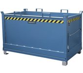 eurokraft pro Contenedor con trampilla, capacidad 1,5 m³, azul genciana RAL 5010