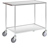 Kongamek Mesa rodante, 2 pisos, L x A x H 1080 x 580 x 870 mm, galvanizada / blanca