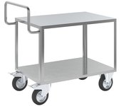 eurokraft pro Carro de montaje ESD, 2 pisos galvanizados, L x A de las camas 1050 x 700 mm