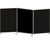 eurokraft basic Panel para presentaciones, plegable y móvil, H x A x P 1905 x 3640 x 500 mm, negro
