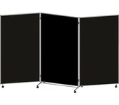 eurokraft basic Panel para presentaciones, plegable y móvil, H x A x P 1905 x 3040 x 500 mm, negro