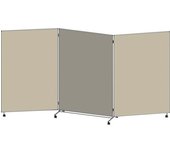 eurokraft basic Panel para presentaciones, plegable y móvil, H x A x P 1905 x 3640 x 500 mm, beige