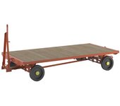 kaiserkraft Remolque de tiro, mangueta de dirección en todas las ruedas, carga máx. 2 t, cama 3,0 x 1,5 m, cubiertas de caucho macizo