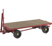 eurokraft pro Remolque de tiro, manguetas de dirección en todas las ruedas, carga máx. 5 t, cama 2,5 x 1,25 m, rojo tráfico