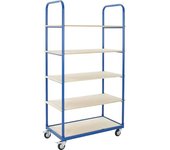 eurokraft basic Carro con pisos, 5 pisos, L x A de las camas 1050 x 475 mm