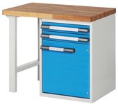 eurokraft pro Banco de trabajo, sistema modular Serie 7000, 2 cajones, 1 armario, profundidad 700 mm, A x P 1000 x 700 mm