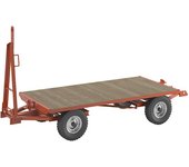 kaiserkraft Remolque de tiro, dirección por traviesa giratoria doble en todas las ruedas, carga máx. 3 t, cama 2,0 x 1,0 m, neumáticos