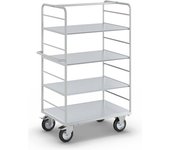 eurokraft pro Carro con pisos ESD, con 2 paredes laterales, L x A de las camas 975 x 620 mm, 4 pisos