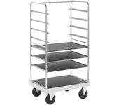 Kongamek Carro con pisos multiusos, galvanizado, L x A x H 1000 x 700 x 1900 mm, 3 baldas, 2 ruedas de maniobra y 2 fijas