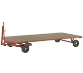 kaiserkraft Remolque de tiro, dirección por traviesa giratoria en 2 ruedas, carga máx. 3 t, cama 4,0 x 2,0 m, cubiertas de caucho macizo