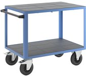 eurokraft pro Carro de montaje, carga máx. 500 kg, 2 camas de plástico, L x A de la cama 1050 x 700 mm, armazón azul luminoso