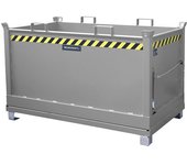 eurokraft pro Contenedor con trampilla, capacidad 1,5 m³, gris ratón RAL 7005