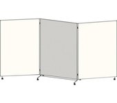 eurokraft basic Panel para presentaciones, plegable y móvil, H x A x P 1905 x 3640 x 500 mm, blanco