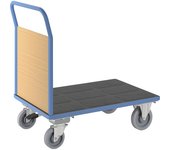 eurokraft pro Carro de plataforma con paredes de madera, con 1 pared frontal, con freno centralizado, L x A 1100 x 700 mm