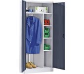eurokraft basic Taquilla para productos de limpieza Venlo, 1 perchero de barra, 1 repisa, 3 baldas, gris luminoso / gris basalto