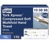TORK Toallas de papel Multifold comprimidas Xpress, UE 2040 unid., blanco, L x A 320 x 212 mm