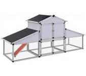 vidaXL Gallinero Con Corral Y Nido Aluminio
