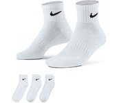 Nike - Calcetines Everyday Cushioned Ankle (3 Pares), Unisex, White, XL [46 - 50]