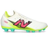New Balance - Bota de fútbol Furon Pro AG V7+, Unisex, White-Gold Met.-White, 8,5 USA
