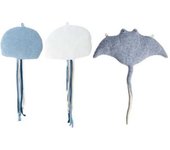 Crochetts Peluches pared medusas, manta raya azul y blanco