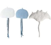 Crochetts Peluches pared medusas, manta raya blanca y azul