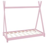 ML-Design Cama infantil madera rosa 147,5 x 137 x 77,5 cm