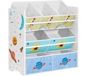 SONGMICS Estantería infantil con 7 cajas de color blanco