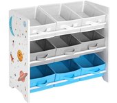 SONGMICS Estantería infantil con 9 cajas de color blanco