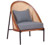 Nest dream Sillón retro vintage en madera de nogal y ratán