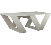 Dmora Mesa de café efecto madera blanco 110x60 h40 cm