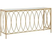 Mauro Ferretti Consola de metal dorado con espejo cm 160x40x79