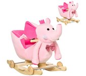 Homcom Caballito balancín infantil 60x35x45 cm rosa