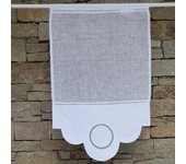 Maison d'été Visillo de lino blanco y bordados 60 x 90 cm