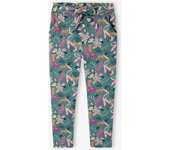 VERTBAUDET Pantalón pesquero vaporoso con estampado de flores, para niña verde esmeralda