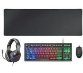 Pack Mars Gaming Mcp-rgb3 Teclado, Ratón óptico, Alfombrilla, Auriculares