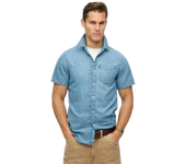 Superdry Camisa De Manga Corta Essential Denim