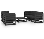 VIDAXL 3076388 juego de muebles con un diseño modular para el jardín de color negro con antracita