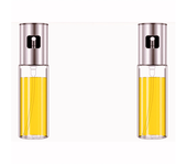Aceitera Pulverizador Vinagrera Spray Pulverizador para Aceite de cristal con tapa de acero inoxidable para Aceite, Vinagre, botella de cristal para salsa con espray, Para freidora sin aire y para preparacion de comida17,5 cm x 4cm, 100ml