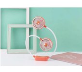Mini ventilador portátil  para el cuello,con diseño animados. dispositivo silencioso y plegable, recargable por usb.