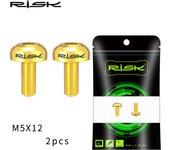 RISK 2pcs Bike Bottle Holder Screw Titanium Alloy MTB Bicycle M5x12 Cage Bolts Fixing Air Pump Bracket Screws For Cycling Repair