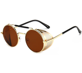 Gafas de sol redondas de Metal para hombre y mujer, lentes de sol Punk con montura Retro, gafas de sol de buena aumens, Devil Crowley, David Tennant, gafas de Cosplay Uv