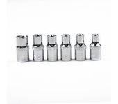 6pcs Drive Sockets 1/4 Inch Torx Star Female Bit E Socket Set E4 E5 E6 E7 E8 E10 Hand Tools Ratchet Socket Set Star Bolts Sleeve
